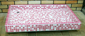 ガーデンシンク タイル 流し台 昭和レトロ 大型ガーデンパン タイル洗面台 LLサイズ 0223 ピンク ペットのシャンプに最適です 手作り 懐かしくてレトロ お洒落 エクステリア