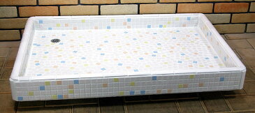 ガーデンシンク タイル 流し台 昭和レトロ 大型ガーデンパン タイル洗面台 LLサイズ 0228 ロマンチック ペットのシャンプに最適です 手作り 懐かしくてレトロ お洒落 エクステリア