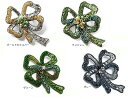 チリア 田川啓二 フリーシェイプのクローバーリボンブローチ ハンドメイド 高級感 オリジナル ビーズ 刺繍 エレガント ファッション雑貨 オートクチュール 田川...