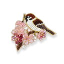 チリア 田川啓二 すずめと桜のブローチ たがわけいじ tiria ハンドメイド オートクチュール 華やか 入学式 結婚式 ファッション雑貨 スズメ さくら 職人...