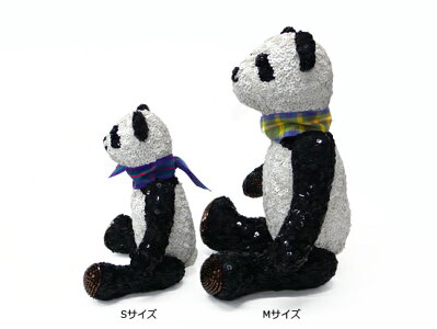 チリアビーズとスパンコール刺繍のパンダSサイズ