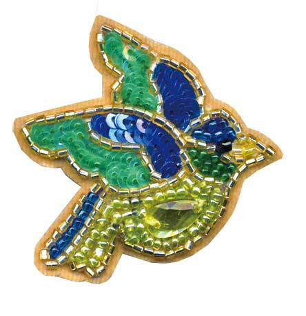 かんたんビーズ刺しゅうキット「青い鳥のブローチ」