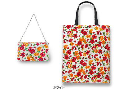 チリア花柄ビーズ刺繍ポーチエコバッグ付