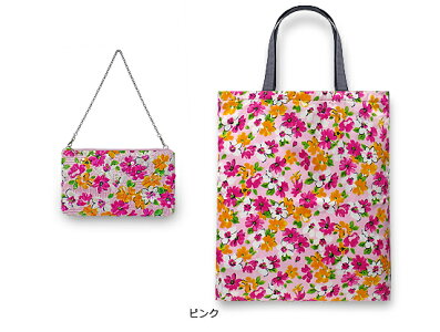 チリア花柄ビーズ刺繍ポーチエコバッグ付