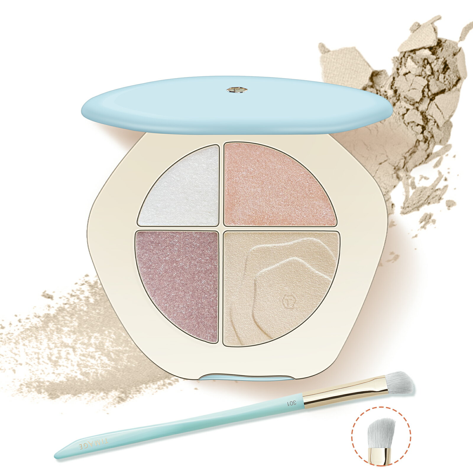 【レビューで無料券特典】 TIMAGE 4色 アイシャドウパレット アイシャドウ マット 4.7g ピンクブラウン グレーブラウン ゴールドブラウン ラメアイシャドウのサムネイル