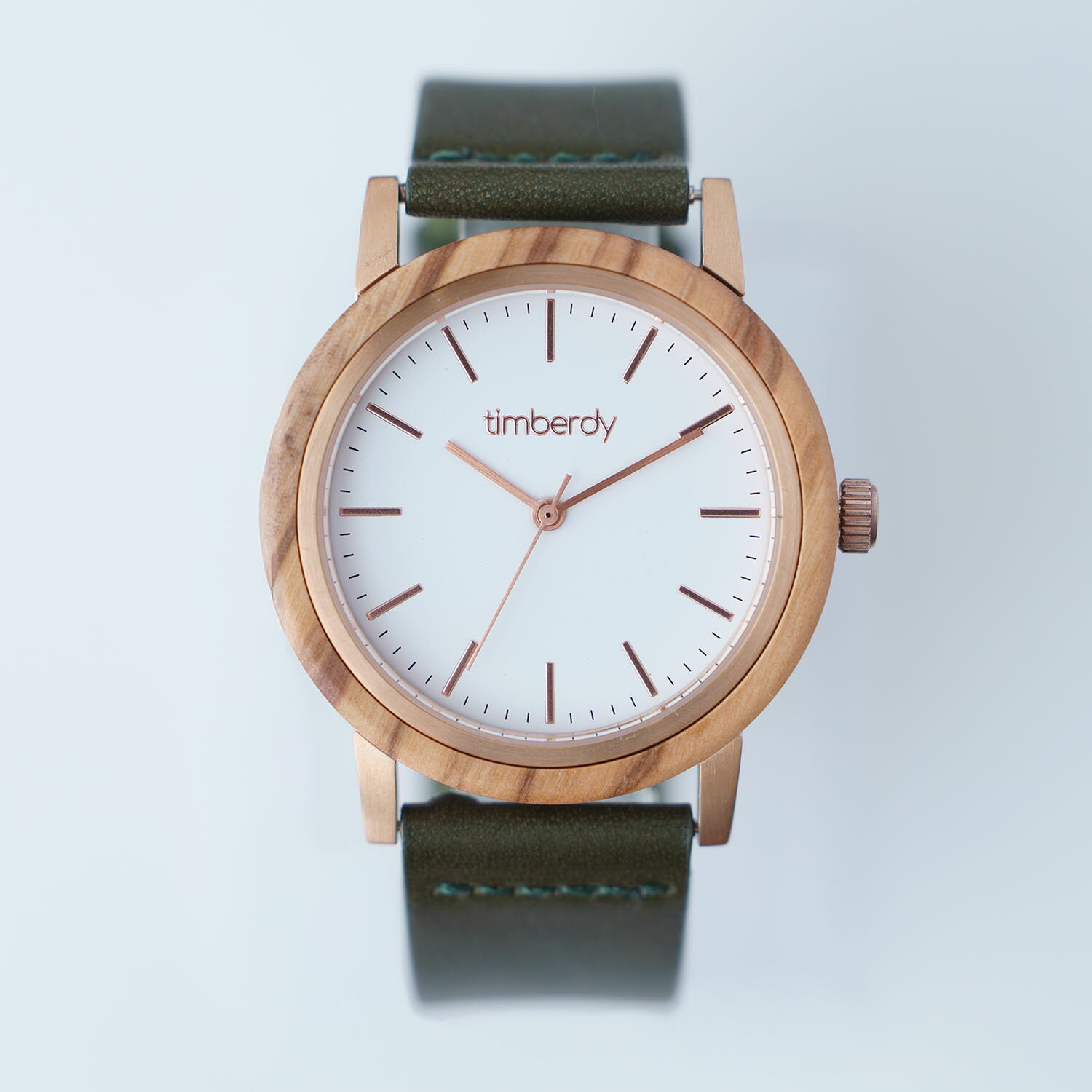 樂天商城 - オリーブの木製腕時計 timberdy3.0 ホワイトピンクゴールド 栃木レザー オリーブ 男女兼用 電池時計 3気圧防水