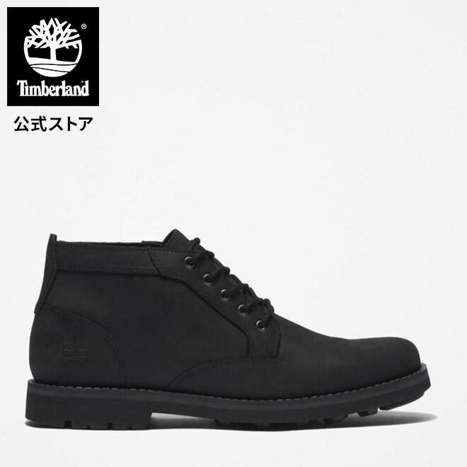 【公式】ティンバーランド Timberland メンズ クレストフィールド ミッド レースアップ ウォータープルーフ チャッカ ブーツ - ブラック