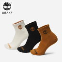【公式】ティンバーランド Timberland オールジェンダー 3パック イエローブーツ ロゴ ハーフ クッション ショーティー クルー ソックス