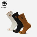 【公式】ティンバーランド Timberland オールジェンダー 3パック イエローブーツ ロゴ ハーフ クッション クルー ソックス
