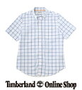 【公式】ティンバーランド Timberland アウトレット メンズ 半袖 インディアン リバー マドラス シャツ 白 紺 ネイビー A43C2 綿 コットン オーガニック チェック 夏 エココンシャス サステナブル