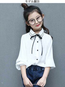新作 韓国子供服 女の子 ブラウス・シャツ 春秋着 韓国子供服 春 女の子 シャツ リボン付きブラウス 長袖 シャツ ップスキッズ キッズ 女の子 レジャーTシャツ 春 入園 入学 卒業式 発表会フォーマル ホワイト レッド 120cm 130cm 140cm 150cm 160cm 170cm