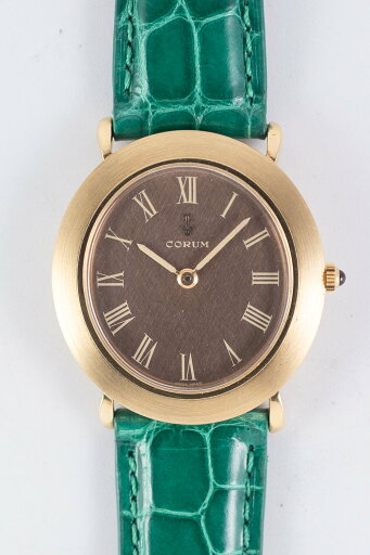 CORUM Ref.8781 Oval 18K Yellow Gold Brown Linen Dial【手巻き】【ヴィンテージ時計】 CORUM Ref.8781 Oval 18K Yellow Gold Brown Linen Dial【手巻き】【ヴィンテージ時計】