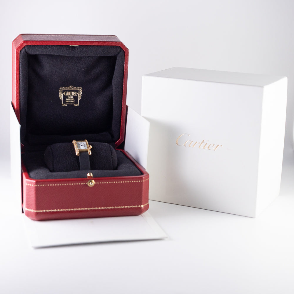 CARTIER SM TANK ALLONGEE Yellow Diamond Mecanique BOX【手巻き】【ヴィンテージ...