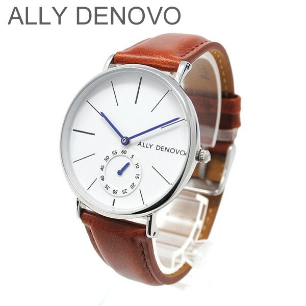 ALLY DENOVO 腕時計 AF5001.2 メンズ レディース ユニセックス シルバー/ブラウン（タン） レザー アリーデノヴォ HERITAGE SMALL 正規品 【送料無料（※北海道・沖縄は配送不可）】