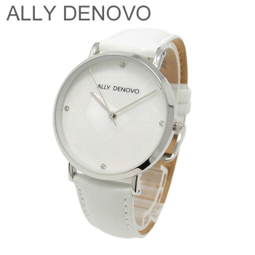 ALLY DENOVO 腕時計 AF5003.6 メンズ レディース ユニセックス シルバー/ホワイト レザー アリーデノヴォ GAIA PEARL 正規品 【送料無料(※北海道・沖縄は配送不可)】