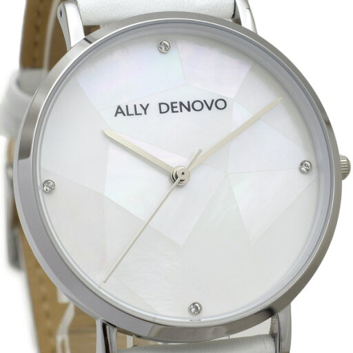 ALLY DENOVO 腕時計 AF5003.6 メンズ レディース ユニセックス シルバー/ホワイト レザー アリーデノヴォ GAIA PEARL 正規品 【送料無料(※北海道・沖縄は配送不可)】