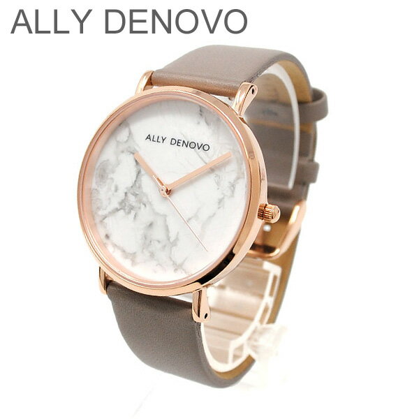 ALLY DENOVO 腕時計 AF5005.7 メンズ レディース ユニセックス ローズゴールド/グレー レザー アリーデノヴォ CARRARA MARBLE 正規品 【送料無料（※北海道・沖縄は配送不可）】