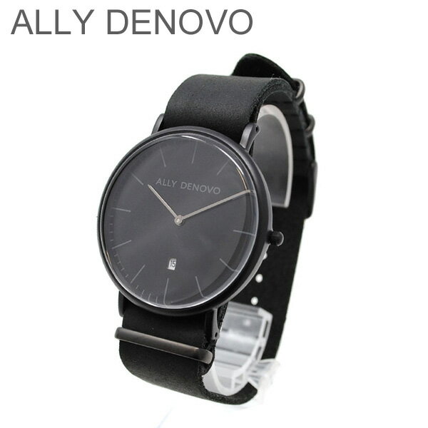 ALLY DENOVO 腕時計 AM5015.2 メンズ レディース ユニセックス ブラック/ブラック レザー アリーデノヴォ HERITAGE 正規品 【送料無料（※北海道・沖縄は配送不可）】