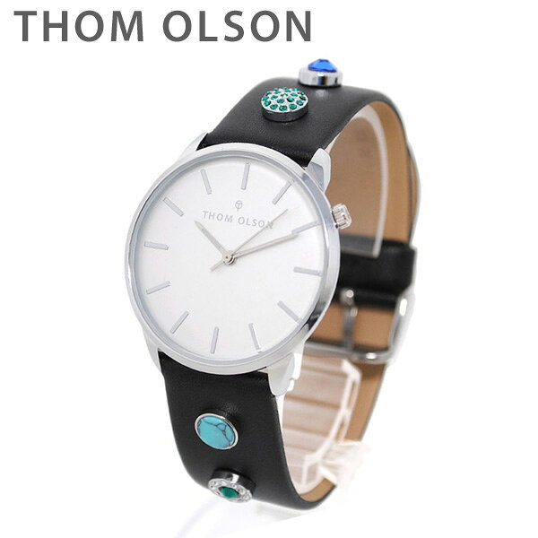 樂天商城 - トムオルソン 腕時計 レディース CBTO018 シルバー/ブラック レザー THOM OLSON 正規品 【送料無料（※北海道・沖縄は配送不可）】