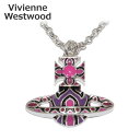 AW20-21 Vivienne Westwood ヴィヴィアンウエストウッド ペンダント ネックレス 63020286-W307 ピンク/パープル MIRA BAS RELIEF アクセサリー レディース 【送料無料（※北海道・沖縄は配送不可）】