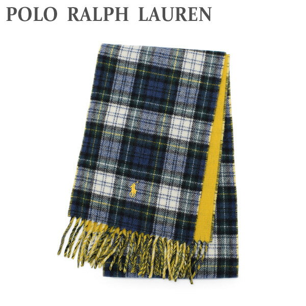 2021秋冬 ポロ ラルフローレン マフラー PC0759-355 ルーカス/イエロー リバーシブル メンズ レディース POLO RALPH LAUREN【送料無料（※北海道・沖縄は配送不可）】