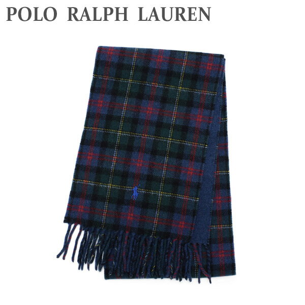 2021秋冬 ポロ ラルフローレン マフラー PC0759-356 ウェックスフォード/ブルー リバーシブル メンズ レディース POLO RALPH LAUREN【送料無料（※北海道・沖縄は配送不可）】