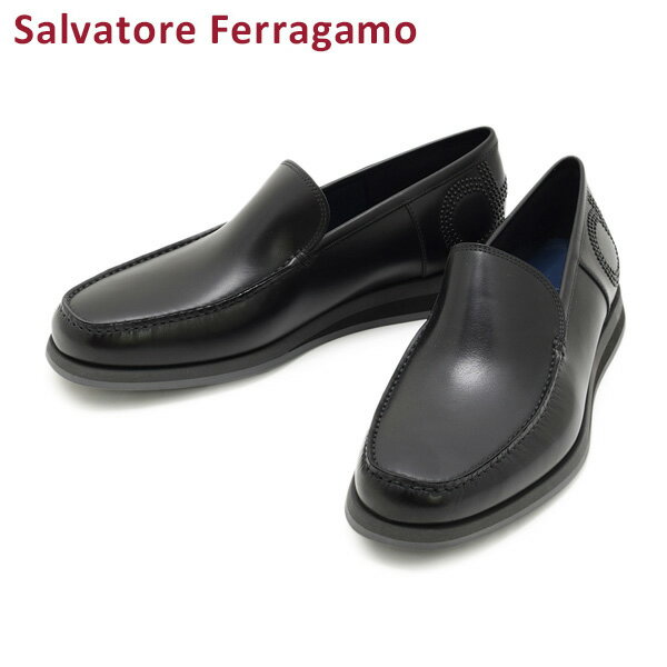 サルヴァトーレ フェラガモ メンズ シューズ ALFORD 0708482 ブラック 革靴 モカシン スリッポン Salvatore Ferragamo