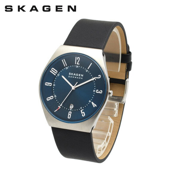 スカーゲン 腕時計（メンズ） 【国内正規品】スカーゲン 腕時計 SKW6814 SKAGEN GRENEN メンズ シルバー/ブラック レザー【送料無料（※北海道・沖縄は配送不可）】