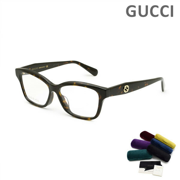 グッチ メガネ 眼鏡 フレーム のみ GG0801OA-002 ハバナ アジアンフィット レディース GUCCI 【送料無料（※北海道・沖縄は配送不可）】