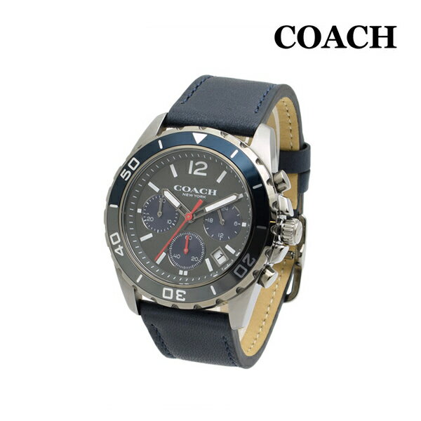 コーチ 腕時計（メンズ） COACH コーチ 腕時計 14602558 KENT ケント レザー ネイビー メンズ クロノグラフ【送料無料（※北海道・沖縄は配送不可）】