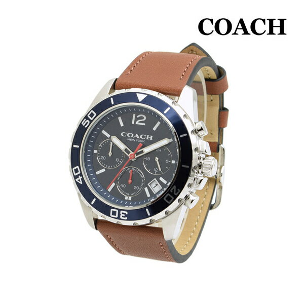 COACH コーチ 腕時計 14602560 KENT ケント レザー ブラウン/シルバー メンズ クロノグラフ【送料無料（※北海道・沖縄は配送不可）】