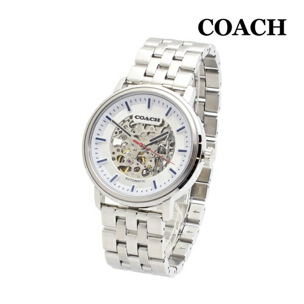 コーチ 腕時計（メンズ） COACH コーチ 腕時計 14602568 HARRISON ハリソン ブレス シルバー/ホワイト メンズ 自動巻き【送料無料（※北海道・沖縄は配送不可）】