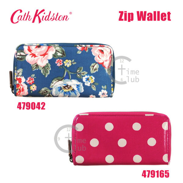 Cath Kidston(キャスキッドソン) 長財布 小銭入れ付き Zip Wallet ジップウォレット 479042 479165 花柄 ローズ ドット柄 レディース 