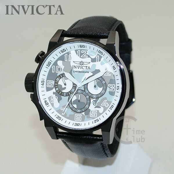 インビクタ 腕時計 INVICTA 時計 20540 I-Force フォース クロノグラフ ブラック/ホワイト 迷彩 カモ カモフラージュ レザー メンズ インヴィクタ 