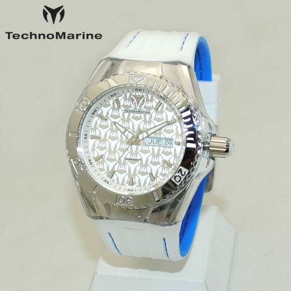 テクノマリーン TechnoMarine テクノマリーン 腕時計 TM115151 CRUISE MONOGRAM シルバー/ホワイト/ブルー ラバー ウォッチ テクノマリン 時計 【送料無料（※北海道・沖縄は配送不可）】