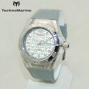 TechnoMarine テクノマリーン 腕時計 TM115153 CRUISE MONOGRAM シルバー/グレー/ホワイト ラバー ウォッチ テクノマリン 時計 