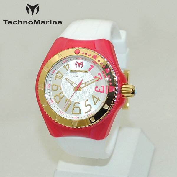 テクノマリーン TechnoMarine テクノマリーン 腕時計 TM115228 CRUISE ORIGINAL レッド/ゴールド/ホワイト ラバー ウォッチ テクノマリン 時計 【送料無料（※北海道・沖縄は配送不可）】