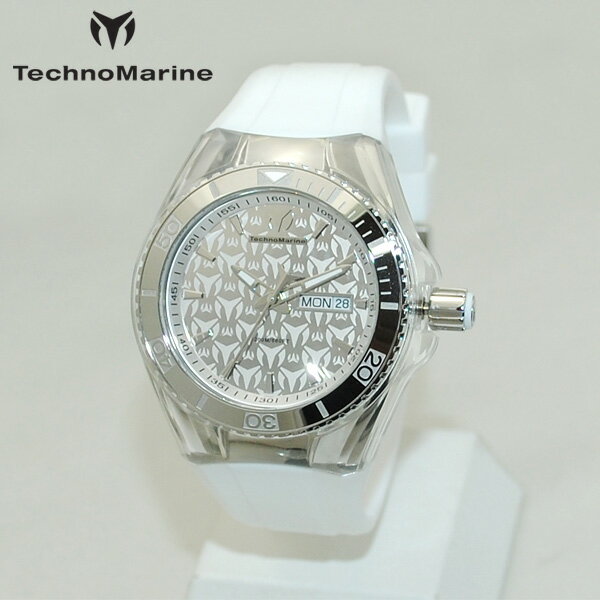 テクノマリーン TechnoMarine テクノマリーン 腕時計 TM115060 CRUISE MONOGRAM シルバー/ホワイト ラバー ウォッチ テクノマリン 時計 【送料無料（※北海道・沖縄は配送不可）】