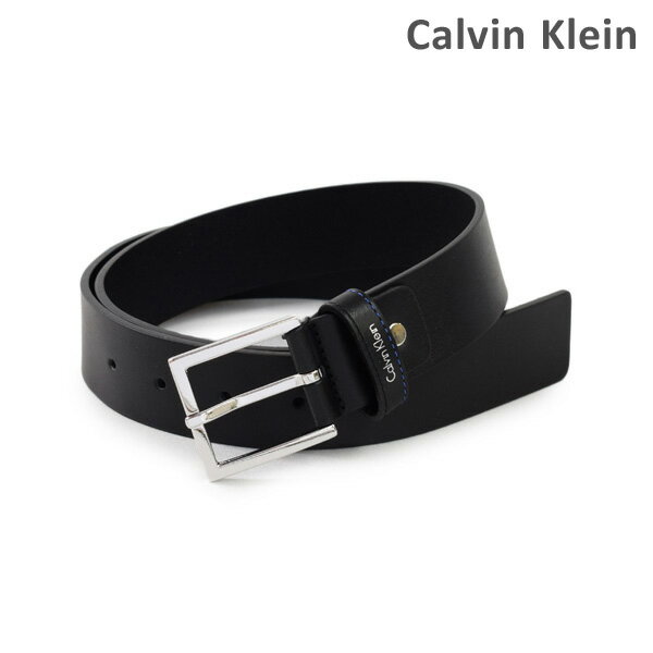 カルバンクライン ベルト（メンズ） カルバンクライン ベルト Calvin Klein K50K502404 001 メンズ レザー シルバー/ブラック 海外正規品 【送料無料（※北海道・沖縄は配送不可）】