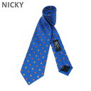 NICKY ニッキー ネクタイ PUNTO I 2 ブルー系 8cm幅 メンズ 海外正規品 箱なし【送料無料(※北海道・沖縄は配送不可)】