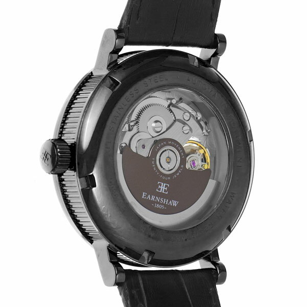 EARNSHAW アーンショウ 時計 腕時計 ES-8806-04 レザー ブラック/ブラック メンズ ウォッチ 自動巻き【送料無料（※北海道・沖縄は配送不可）】