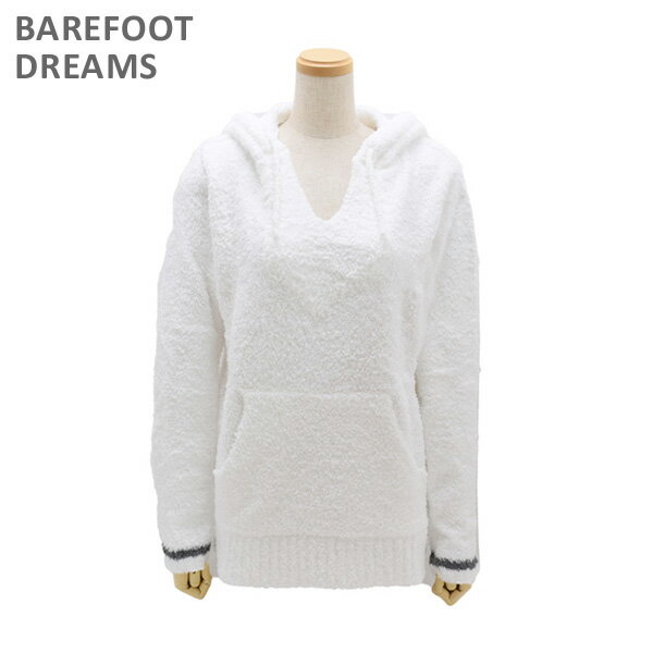 ベアフットドリームス ベアフットドリームス パーカー B678-029 WHITW/GRAPHITE STRIPE CozyChic Adult Baja Hoodie フーディー レディース BAREFOOT DREAMS 【送料無料（※北海道・沖縄は配送不可）】