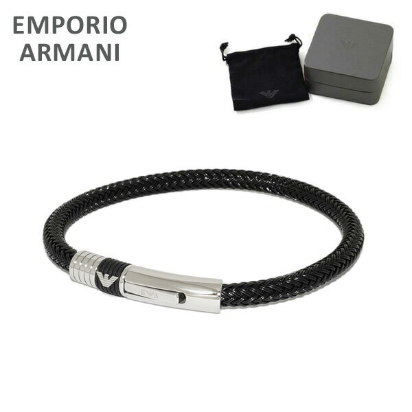 エンポリオ アルマーニ ブレスレット EGS1624001 シルバー/ブラック EMPORIO ARMANI アクセサリー メンズ 【送料無料（※北海道・沖縄は配送不可）】