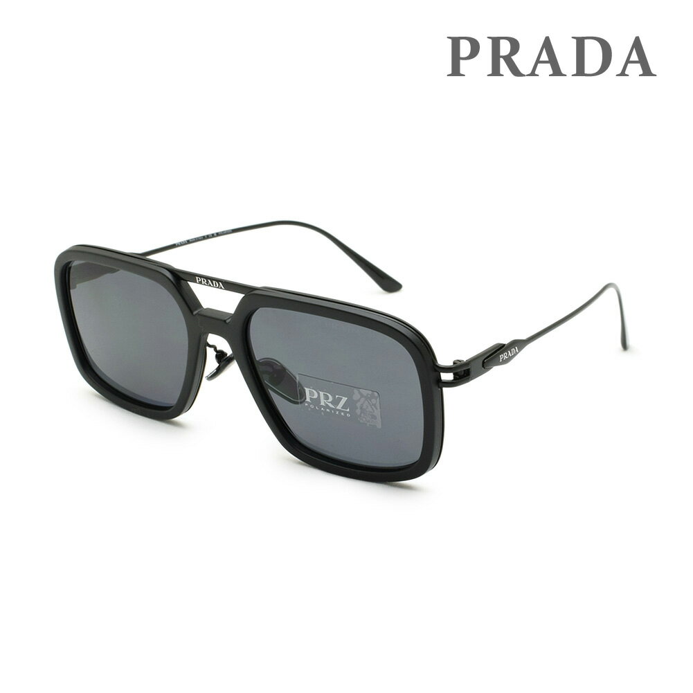 プラダ サングラス PR57ZS 1BO5Z1 55 マットブラック/グレー ノーズパッド メンズ UVカット 偏光レンズ PRADA【送料無料（※北海道 沖縄は配送不可）】