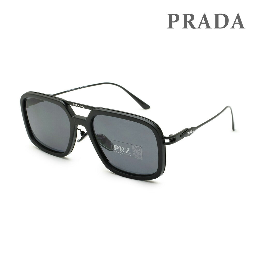 プラダ サングラス PR57ZS 1BO5Z1 55 マットブラック/グレー ノーズパッド メンズ UVカット 偏光レンズ PRADA【送料無料(※北海道・沖縄は配送不可)】