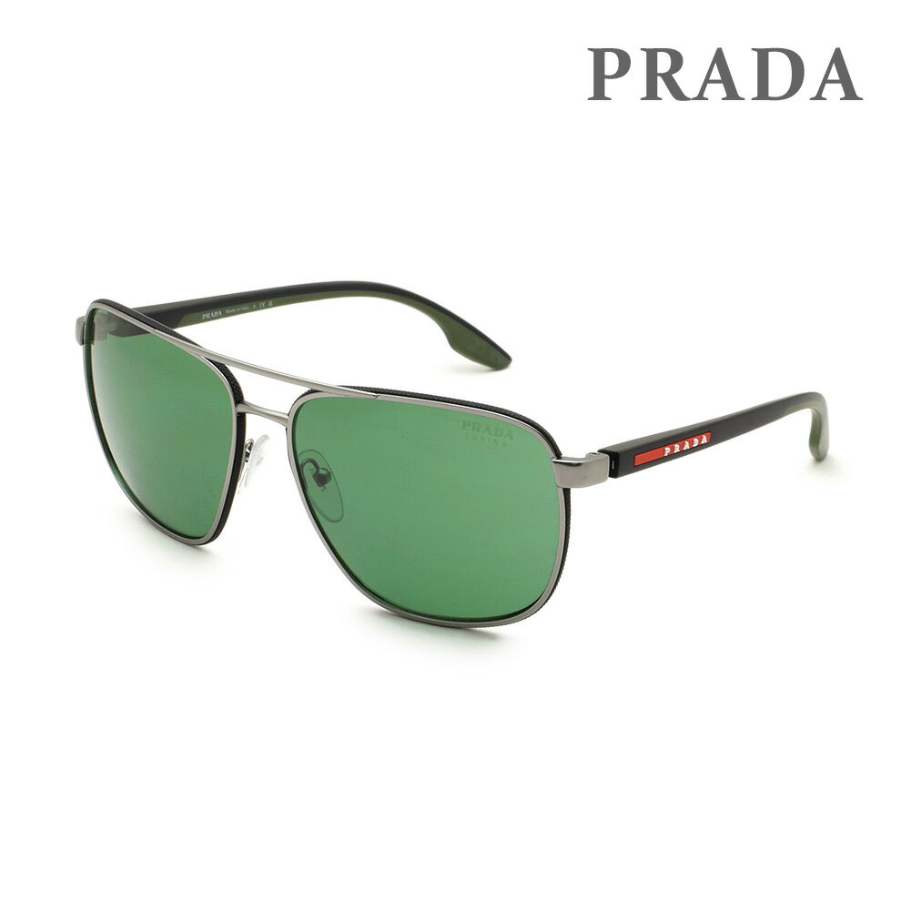 プラダ サングラス PS50YS 7CQ06U 62 マットガンメタル/グリーン ノーズパッド メンズ UVカット PRADA【送料無料（※北海道・沖縄は配送不可）】