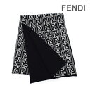 フェンディ マフラー（メンズ） フェンディ マフラー メンズ FXS124 ALGSF05WL ホワイト/ブラック ウール FF FENDI【送料無料（※北海道・沖縄は配送不可）】