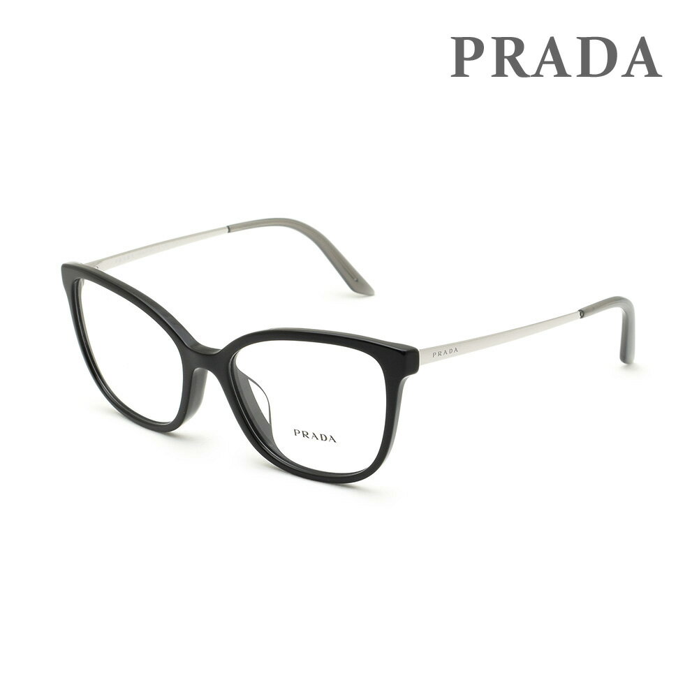 プラダ メガネフレーム のみ PR07WVF 1AB1O1 54 ブラック アジアンフィット レディース 眼鏡 PRADA VPR 07W-F【送料無料（※北海道・沖縄は配送不可）】