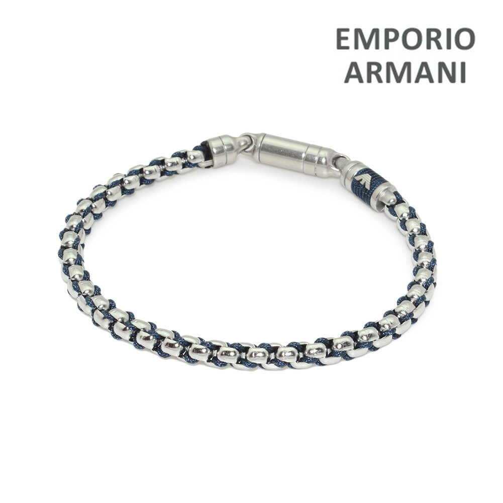 エンポリオアルマーニ ブレスレット メンズ エンポリオ アルマーニ ブレスレット EGS2604040 ネイビー/シルバー EMPORIO ARMANI アクセサリー メンズ【送料無料（※北海道・沖縄は配送不可）】