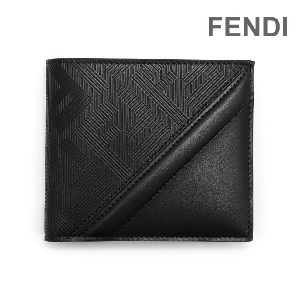 フェンディ 財布（メンズ） フェンディ 二つ折り財布 7M0169-AP1T-F0GXN ブラック メンズ ウォレット FENDI CLASSIC BILFOLD FF DIAGONAL【送料無料（※北海道・沖縄は配送不可）】